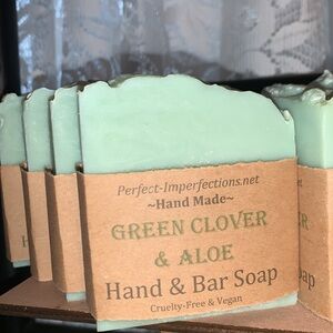 Fresh Green Clover & Aloe Hand made in small batches Body and Bar Soap
